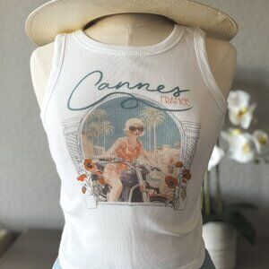 Girl Dangerous | Cannes France Vintage Moto Rib Knit Tank Top
